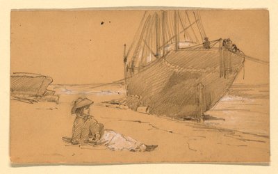 Rysunek, Na brzegu, 1884 r. autorstwa Howard Russell Butler