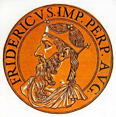 Medalion portret Fryderyka I Barbarossy autorstwa Hubert (after) Goltzius