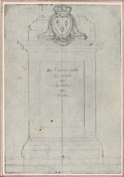 Cokół zwieńczony herbami króla Francji autorstwa Hubert Francois Gravelot
