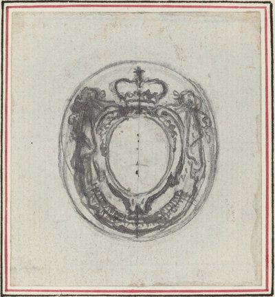 Kartusz herbowy z koroną i łupami autorstwa Hubert Francois Gravelot