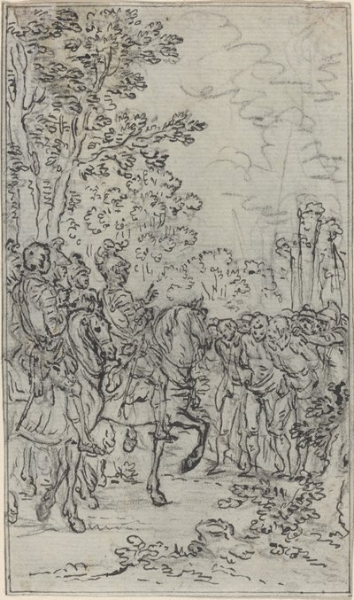 Więźniowie przed dowódcą autorstwa Hubert Francois Gravelot