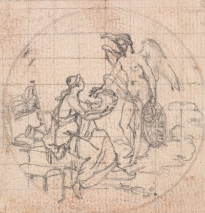 Projekt medalu: Postać Britannii (?) i Fortuny (?) lub Zwycięstwa (?) autorstwa Hubert Francois Gravelot