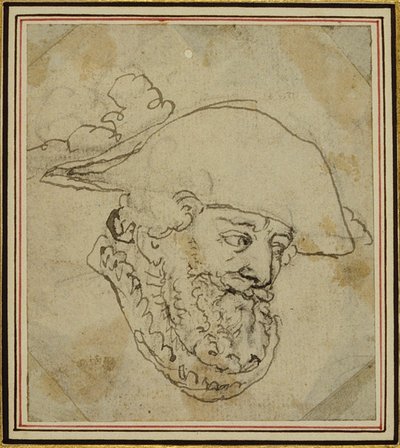 Głowa mężczyzny autorstwa Hubert Francois Gravelot