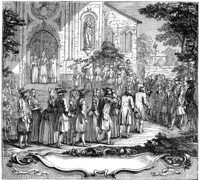 Ślub dziesięciu biednych dziewcząt, 1761, 1885. autorstwa Hubert Francois Gravelot