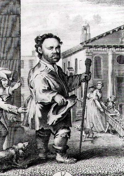 Owen Farrell (ur. 1716), irlandzki karzeł, ryty przez Jamesa Huletta (zm. 1771), wyd. w 1742 autorstwa Hubert Francois Gravelot