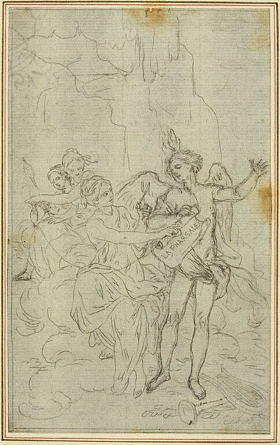 Studium: Winieta-frontispiece do "La Pharsale" Lucaina autorstwa Hubert Francois Gravelot