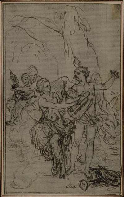 Studium: Winieta-frontispiece do "La Pharsale" Lucaina autorstwa Hubert Francois Gravelot