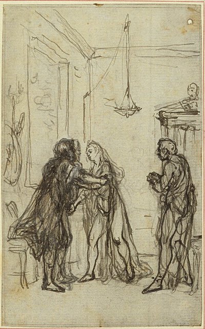 Studium do "La Pharsale" Lucaina, Canto II autorstwa Hubert Francois Gravelot