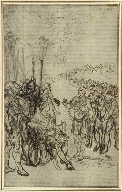 Studium do "La Pharsale" Lucaina, Canto IV autorstwa Hubert Francois Gravelot