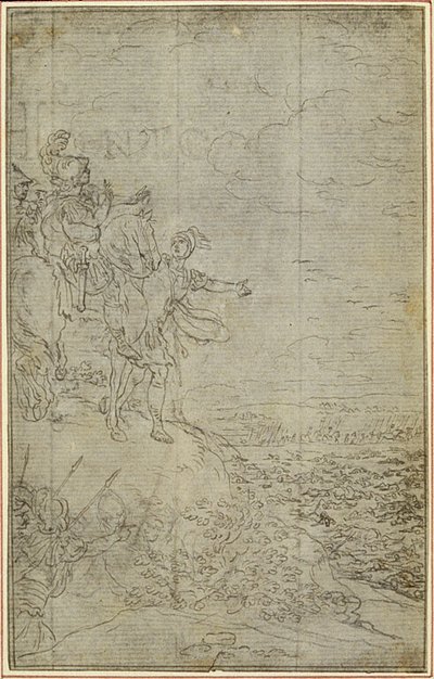 Studium do "La Pharsale" Lucaina, Canto VII autorstwa Hubert Francois Gravelot