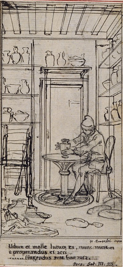 Studium do winiety-frontispiece w "Principes Generaux pour Servir à l