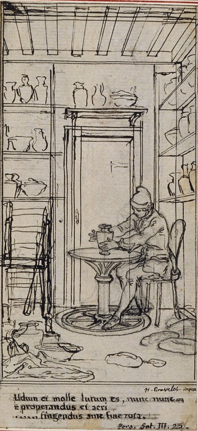 Studium do winiety-frontispiece w "Principes Generaux pour Servir à l