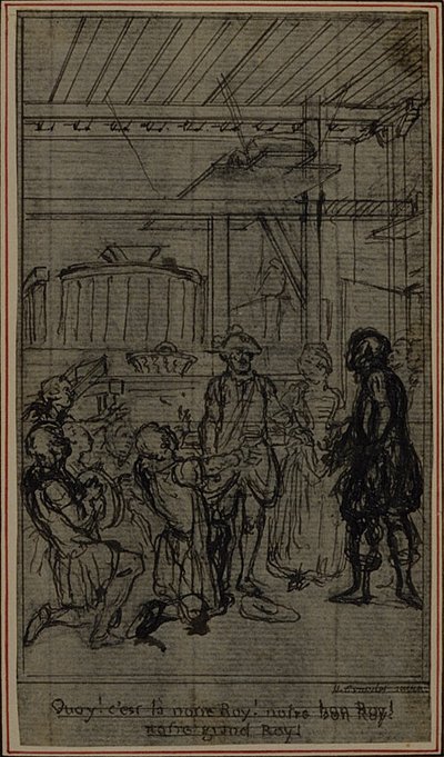 Studium do winiety-frontispiece z "La Partie de Chasse de Henri IV" Colle