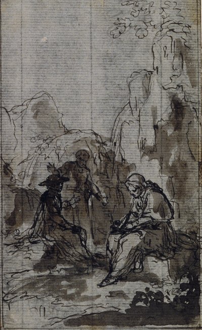 Studium do winiety w "Vie du Venerable don Juan de Palafox" Abbé Dinouarta, s. 391. autorstwa Hubert Francois Gravelot