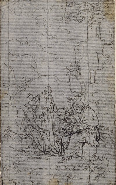 Studium do winiety w "Vie du Venerable don Juan de Palafox" Abbé Dinouarta, s. 391. autorstwa Hubert Francois Gravelot