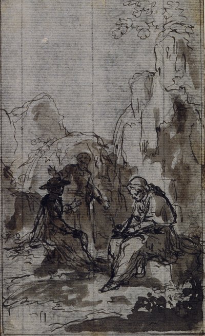 Studium do winiety w "Vie du Venerable don Juan de Palafox" Abbé Dinouarta, s. 391. autorstwa Hubert Francois Gravelot