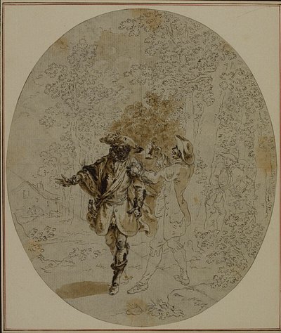 Studium do drugiego, nigdy nieopublikowanego wydania "La Partie de Chasse de Henri IV" Colle