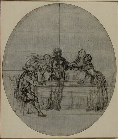 Studium do drugiego, nigdy nieopublikowanego wydania "La Partie de Chasse de Henri IV" Colle