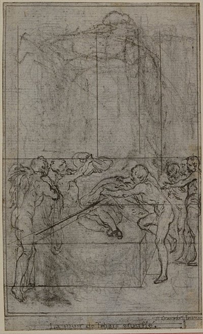 Studium do ilustracji w Tacyt "Tiberius, or The Six First Books of Annals", Księga VI, tom 3, 1. studium autorstwa Hubert Francois Gravelot