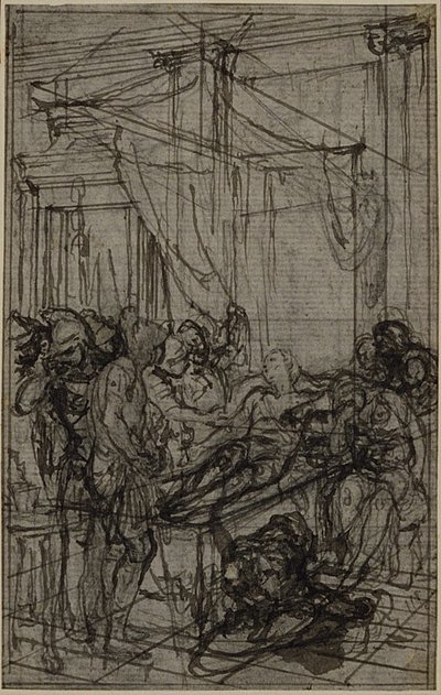 Studium do ilustracji w Tacyt "Tiberius, or The Six First Books of Annals" Księga II, tom 1 autorstwa Hubert Francois Gravelot