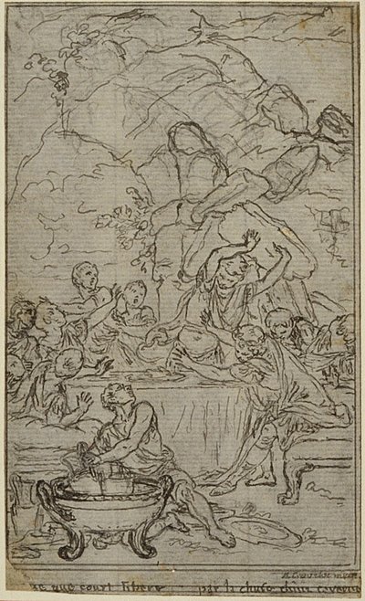 Studium do ilustracji w Tacyt "Tiberius, or The Six First Books of Annals", księga IV, tom 2, 2. studium autorstwa Hubert Francois Gravelot