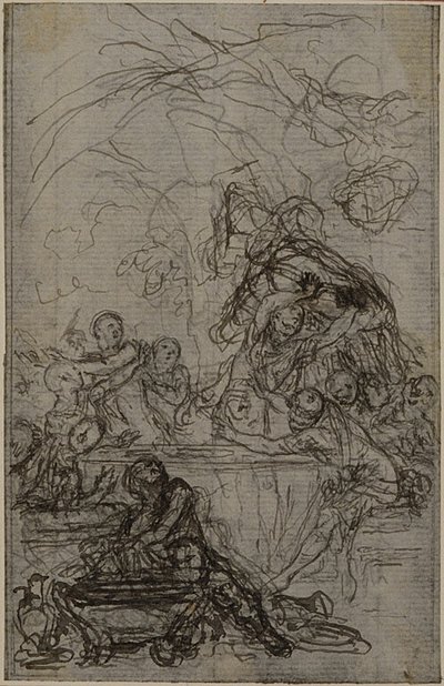 Studium do ilustracji w Tacyt "Tiberius, or The Six First Books of Annals", Księga IV, tom 2, 1. studium autorstwa Hubert Francois Gravelot
