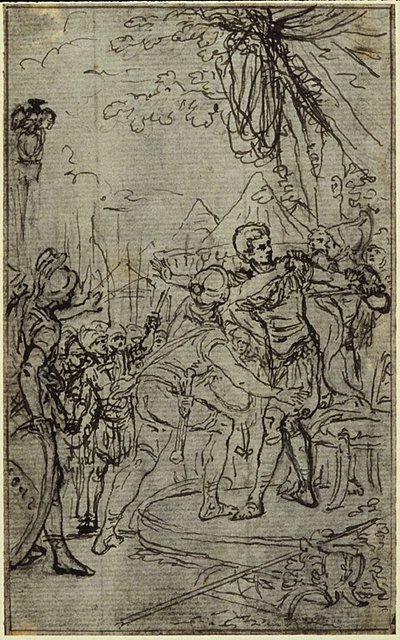 Studium do ilustracji w Tacyt "Tiberius, or The Six First Books of Annals" Book I, Vol. 1, 3rd Study autorstwa Hubert Francois Gravelot