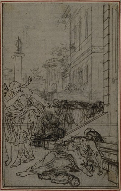 Studium do winiety z "De la Nature des Choses" Lukrecjusza, tom II, księga VI autorstwa Hubert Francois Gravelot