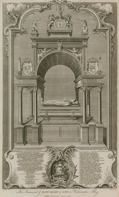 Pomnik Marii Królowej Szkotów autorstwa Hubert Francois Gravelot