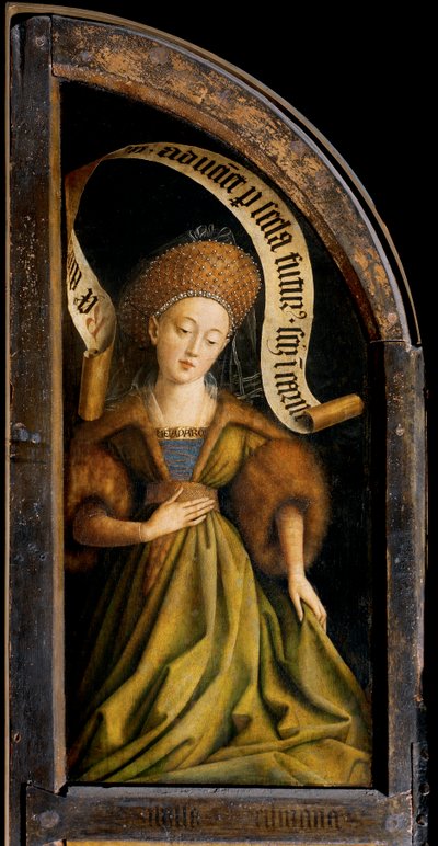 Cumaean Sibyl, z zewnątrz prawego skrzydła Ołtarza Gandawskiego autorstwa Hubert & Jan van (1390-1441) Eyck