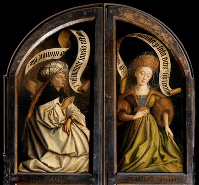 Erytrejska Sybilla i Cumaean Sybilla, z zewnątrz lewego skrzydła Ołtarza Gandawskiego autorstwa Hubert & Jan van (1390 1441) Eyck