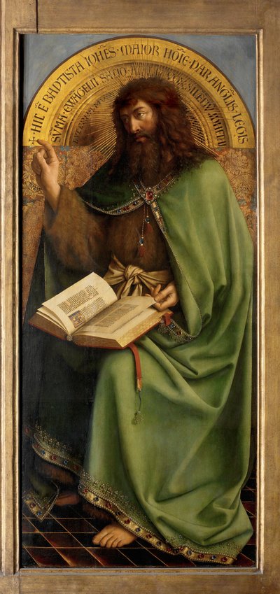 João Batista, detalhe do retábulo de Ghent polonês autorstwa Hubert & Jan van (1390 1441) Eyck