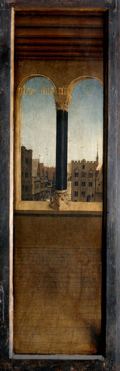 Panel z zewnątrz lewej okiennicy Ołtarza Gandawskiego autorstwa Hubert & Jan van (1390 1441) Eyck