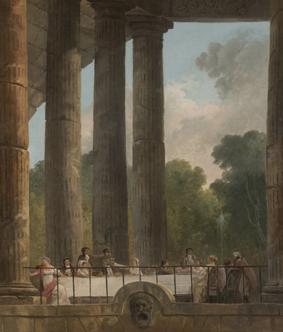 Bankiet w ruinach świątyni, 1795 autorstwa Hubert Robert