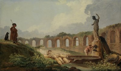 Akwedukt w ruinach. autorstwa Hubert Robert