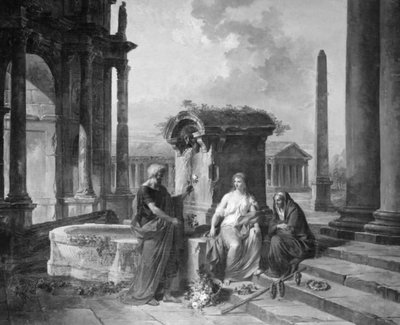 Architektura z postaciami autorstwa Hubert Robert