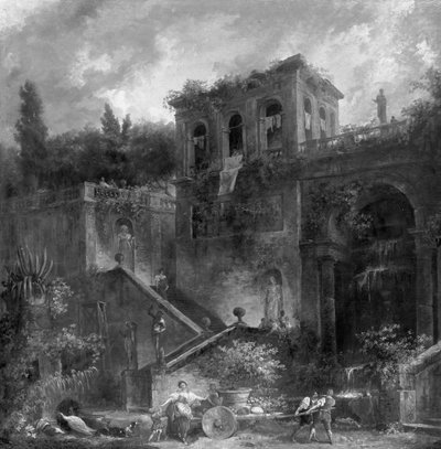 Podejście do ogrodów Farnese na Palatynie autorstwa Hubert Robert