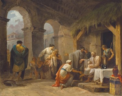 Belisaire przyjmujący gościnę rolnika, który pracował pod jego rozkazami, 1787 r. autorstwa Hubert Robert