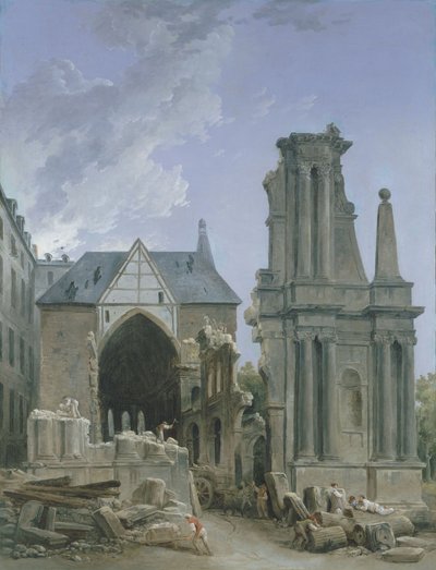 Rozbiórka kościoła Feuillants przy Rue Saint Honore, ok. 1804 (olej na płótnie) autorstwa Hubert Robert