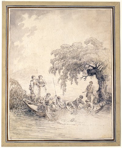Rybacy wyciągający sieć autorstwa Hubert Robert