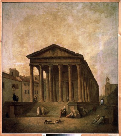 Maison Carrée, Nimes, ok. 1780 autorstwa Hubert Robert