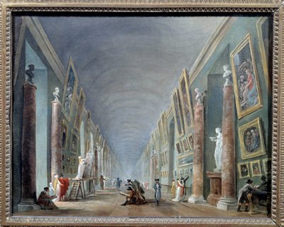 La grande galerie du Louvre w latach 1801-1805 Obraz Huberta Roberta (1733-1808) Nd. 0,37 x 0,46 Musee du Louvre, Paryż - Wielka Sala Luwru w latach 1801-1805. Obraz Huberta Roberta (1733-1808), 0,37 x 0,46. Luwr Paryż autorstwa Hubert Robert