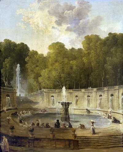 Washerwomen in a park - Washerwomen in a park - Obraz Huberta Roberta (1733-1808) - ca 1775 - Olej na płótnie - 56x45,5 - Petit Palais, Musee des Beaux-Arts de la Ville de Paris autorstwa Hubert Robert