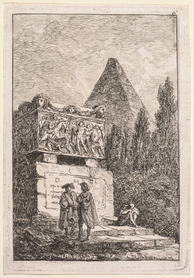 Rzymskie wieczory: Sarkofag autorstwa Hubert Robert