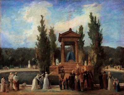 Pomnik wzniesiony w Tuileries na cześć Jeana Jacquesa Rousseau 10 października autorstwa Hubert Robert