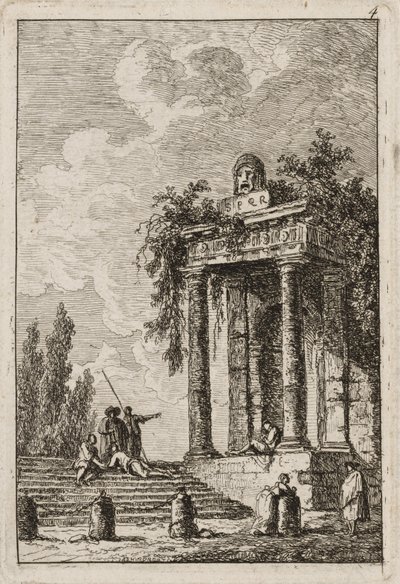 Tablica czwarta z Wieczorów w Rzymie, 1763-64 autorstwa Hubert Robert