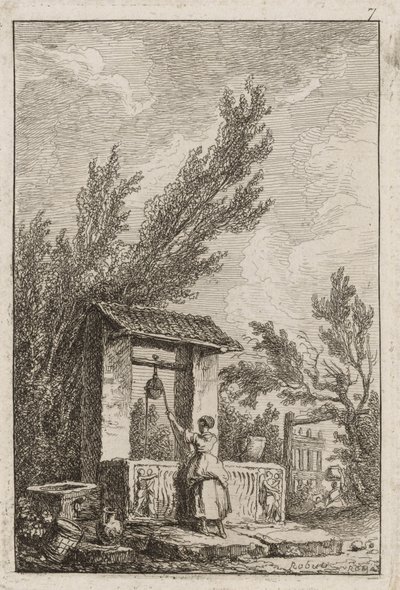Płyta siódma z Wieczorów w Rzymie autorstwa Hubert Robert