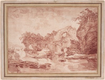 Ruiny nad morzem w pobliżu Neapolu: „Scola di Virgilio” autorstwa Hubert Robert
