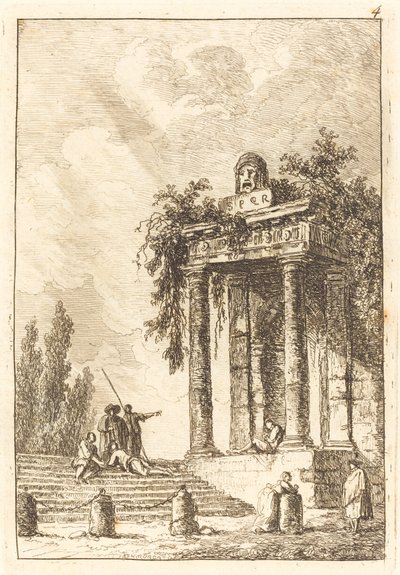 Kroki do czterech punktów orientacyjnych autorstwa Hubert Robert