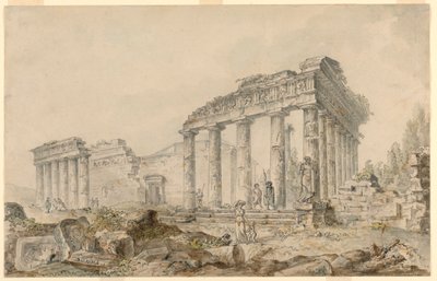 Świątynia Minerwy, Ateny, Grecja autorstwa Hubert Robert